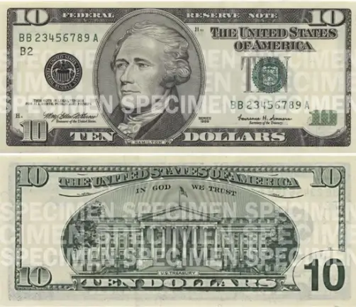Nota de 10 Dólares - 2000 até 2006
