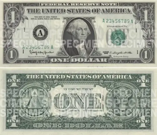 Nota de 1 Dólar - 1963 até hoje