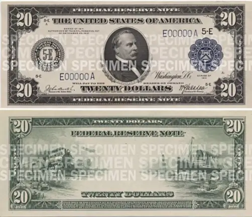 Nota de 20 Dólares - 1914 até 1928