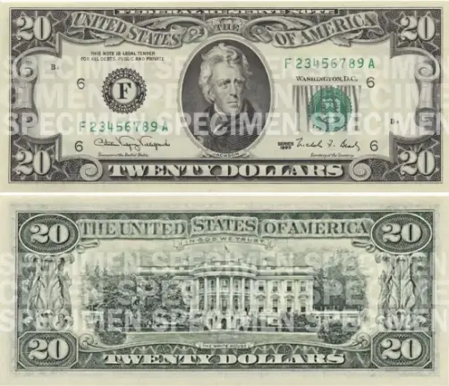 Nota de 20 Dólares - 1998 até 2003