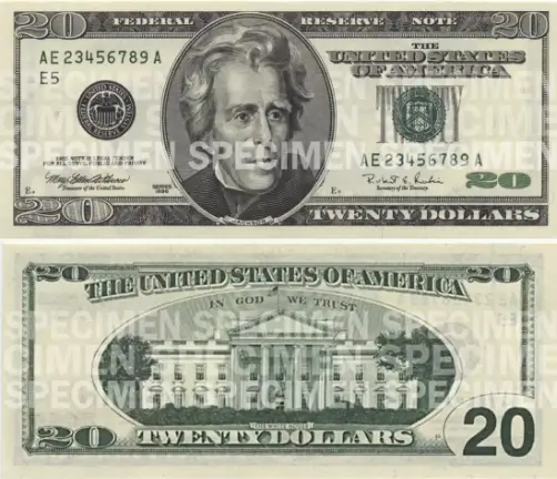 Vinte Dólares Americano USD - Nota Antiga