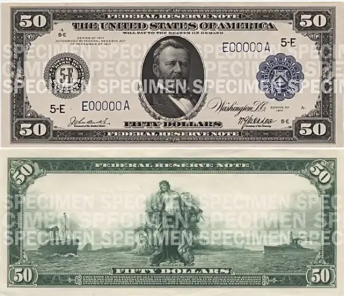 Nota de 50 Dólares - 1914 até 1990